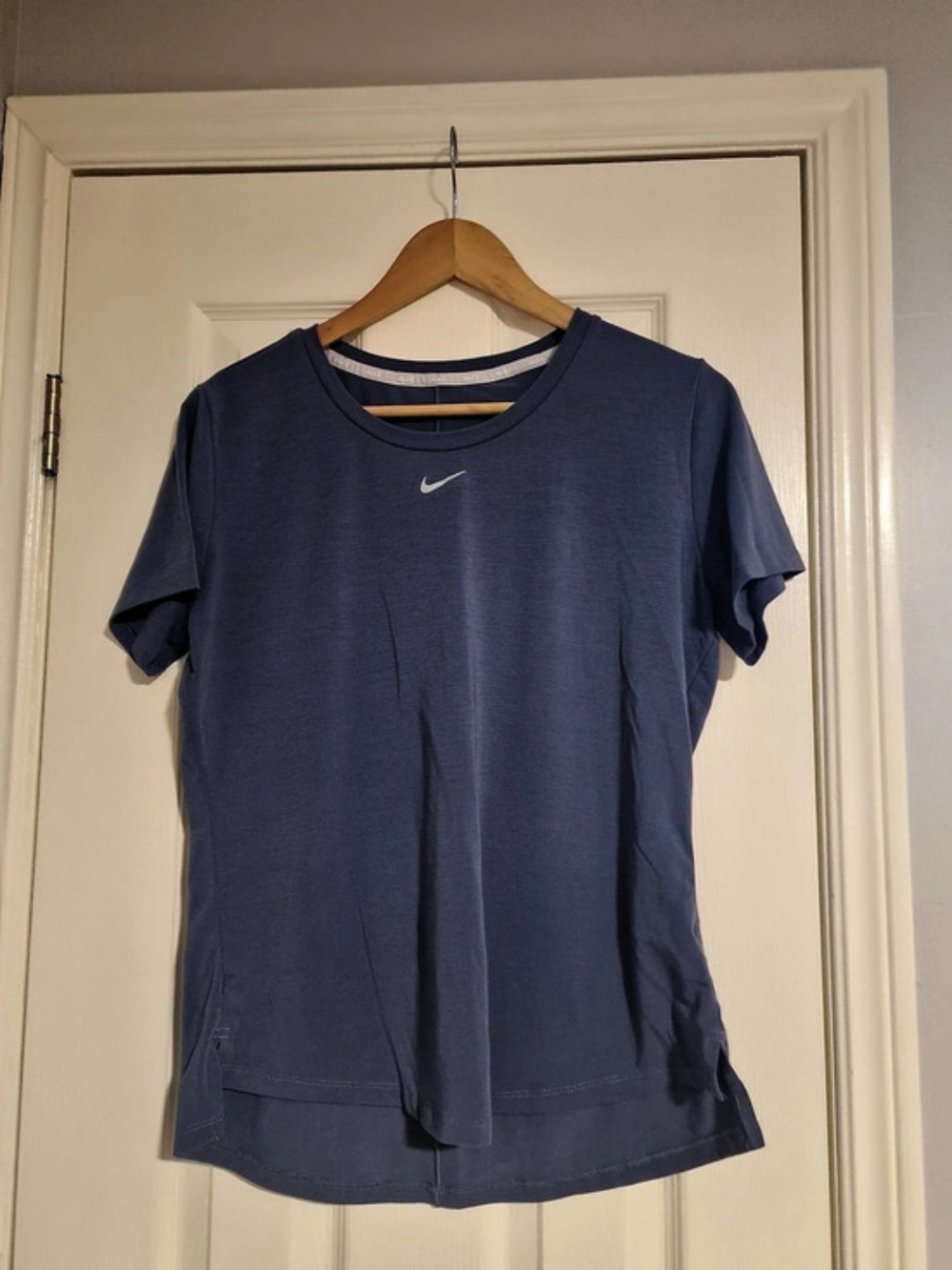 Nike Yoga Dri-FIT Short Sleeve Top in Blue Medium
